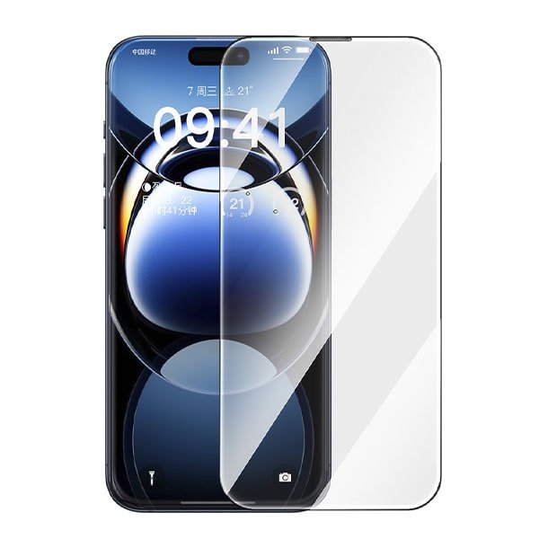 Hd Tempered Glass Screen Protector With Built-In Dust Filter For Ip 16pro Max Clear