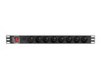 EAN 5901969429732 - Lanberg PDU-08E-0200-BK unidad de distribución de energía (PDU) 8 salidas AC 1U Negro imagen 1