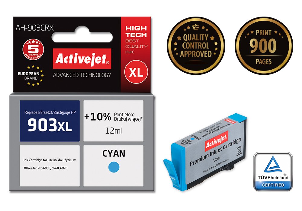 EAN 5901443107521 - Activejet AH-903CRX cartucho de tinta 1 pieza(s) Compatible Alto rendimiento (XL) Cian imagen 1