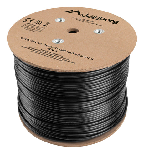EAN 5901969448146 - Lanberg LCS7-21CU-0305-BK cable de red Negro 305 m Cat7 S/FTP (S-STP) Alrededor imagen 1