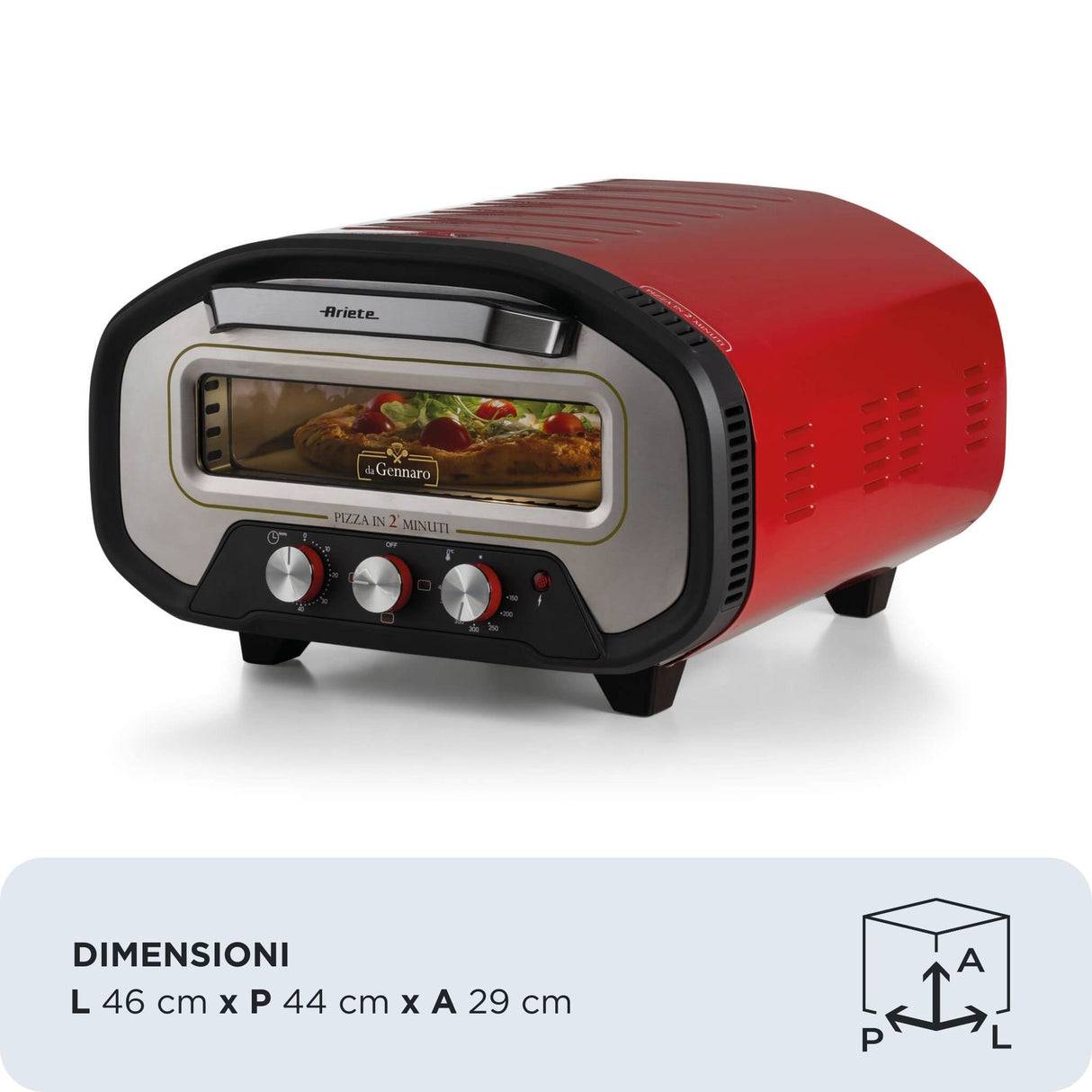 EAN 8003705124325 - Ariete 3901/00 fabricante de pizza y hornos 1 Pizza(s) 2200 W Rojo imagen 2