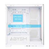 Abysm Danube Sava H500 White Caja Torre Atx, Itx, Micro Atx - Lateral Y Frontal Cristal Templado - 3.5" Y 2.5" - Usb-A,