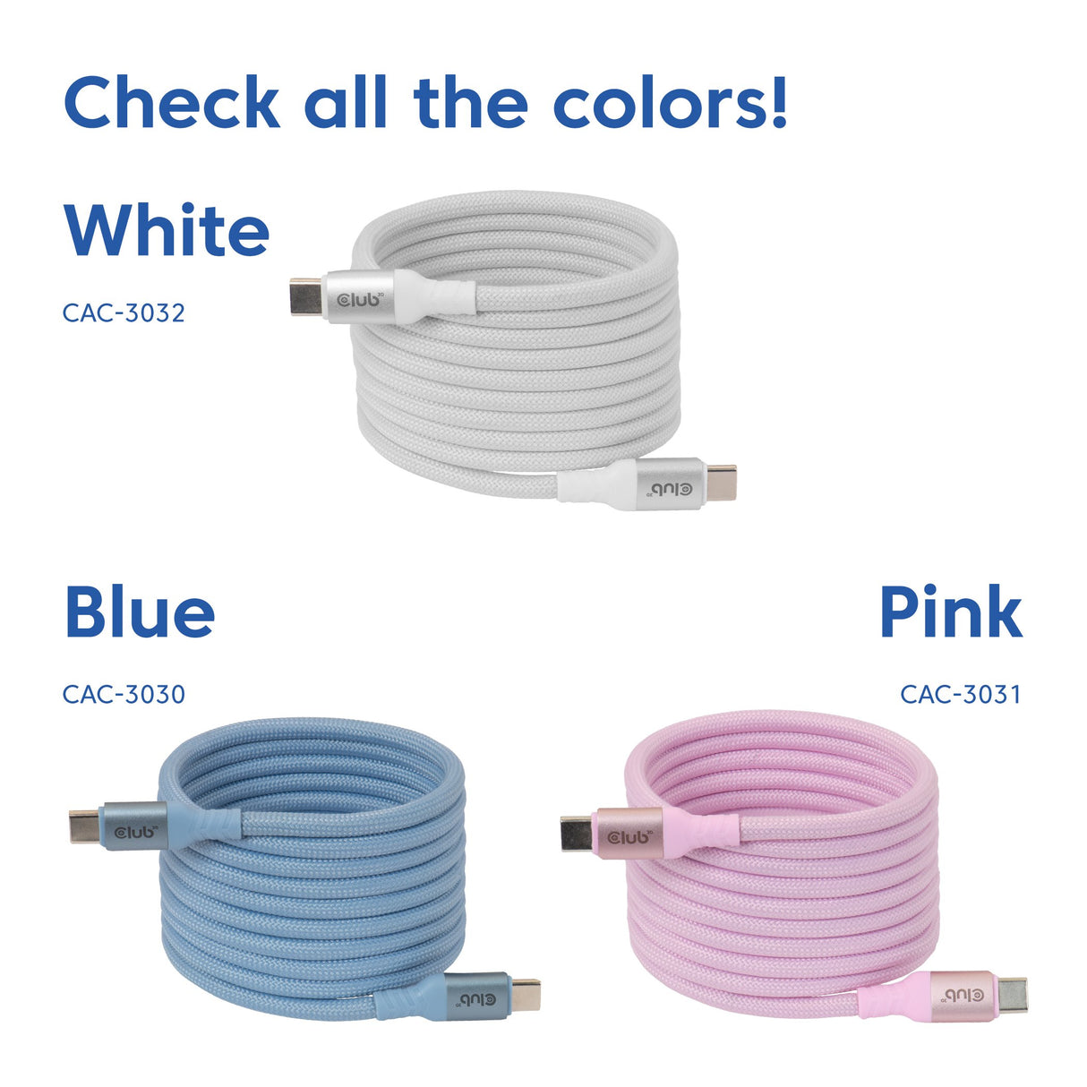 EAN 8719214473617 - CLUB3D CLUB 3D USB-C Magnetic-Coil Cable White cable USB 2 m USB C 0,48 Gbit/s 240 W Blanco imagen 4