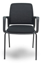 Piqueras Y Crespo Forol Pack 4 Sillas Opti519 Respaldo Malla Negra Asiento Tela Negra