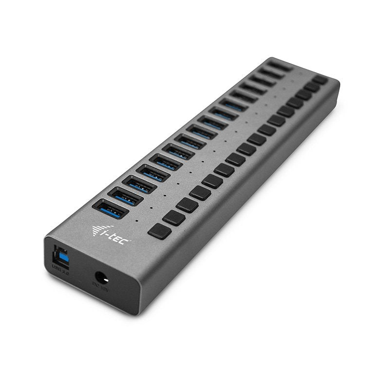 Hub Y Carga I-Tec Usb 3.0 16 Puertos + Adaptador De Energía 90w 16x Puerto De Carga Usb 3.0