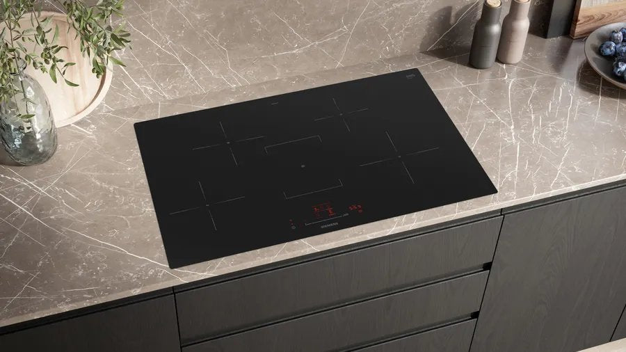 Siemens Eh801hfb1e Iq300, Placa Autosuficiente Negra, 80 Cm, Home Connect Eh801hfb1e