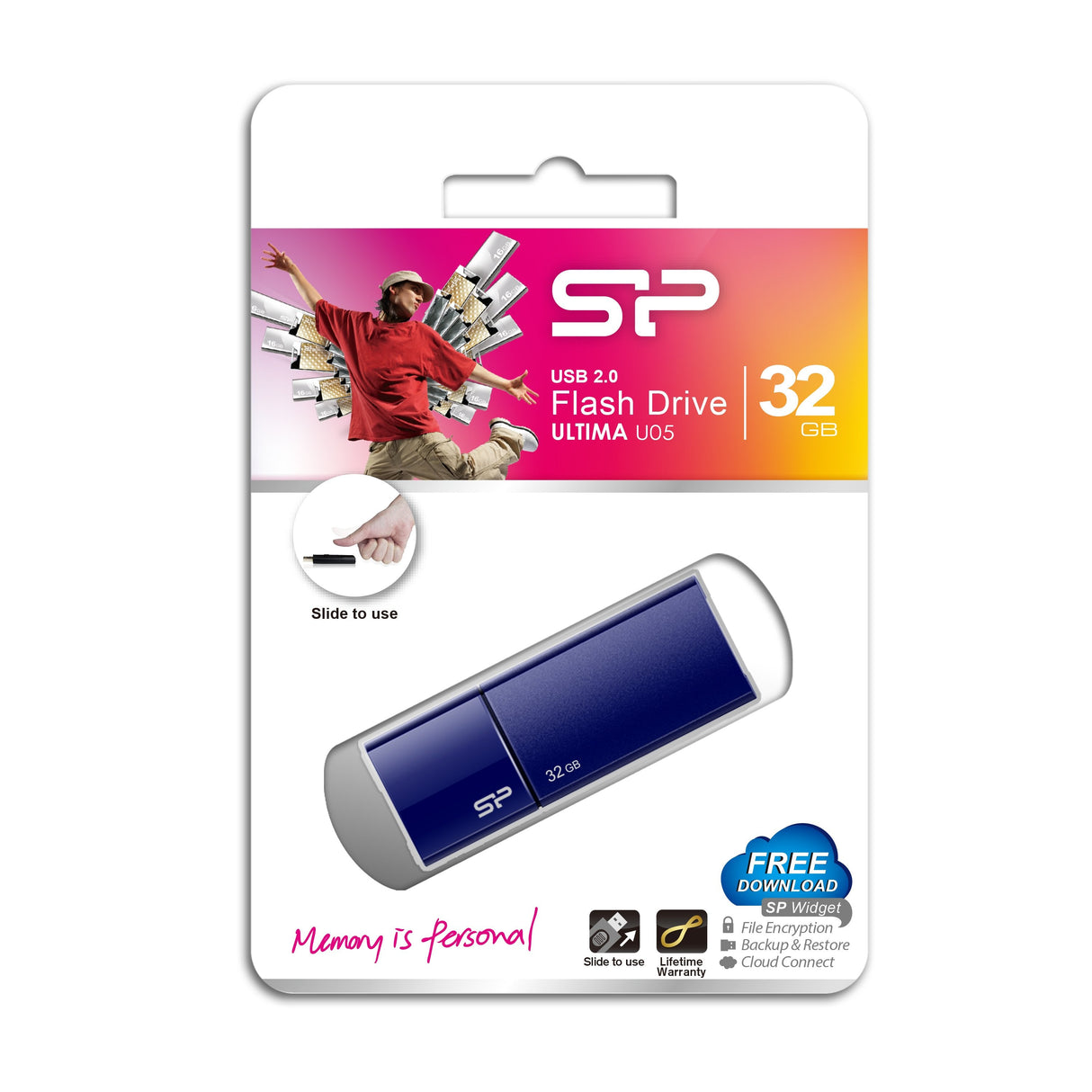 Pendrive Silicon Power 32gb Usb2.0 Cob U05 Azul