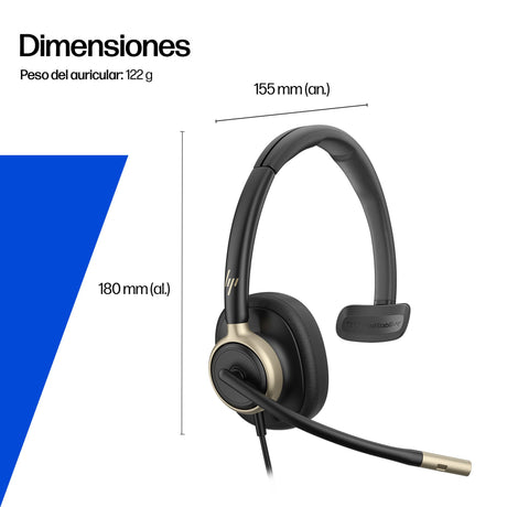 EAN 0199764365613 - HP Poly Mission 815 Monaural USB Wired Headset (Bulk) Negro imagen 4