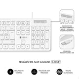 Teclado Subblim Business Slim Silencioso Blanco