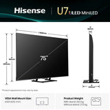 EAN 6942351416250 - Hisense 75U7Q 190,5 cm (75") 4K Ultra HD Smart TV Wifi Negro 450 cd / m² imagen 2