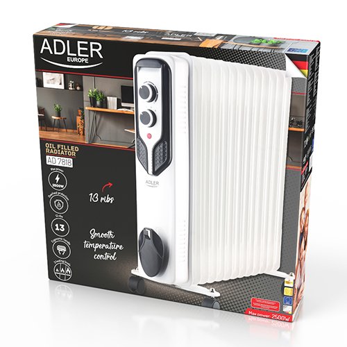 Radiador  Adler Ad 7818 2500 W De Aceite Eléctrico Blanco