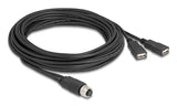 Delock M12 Cable A-Kodiert 8 Pin Buchse Zu 2 X Usb 2.0 Typ-A Buchse 5 M Schwarz