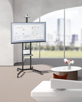 Ewent Soporte De Suelo Con Ruedas Para Pantallas 37"-70" - Bloqueo De Ruedas - Bandejas - Peso Max 50kg - Vesa