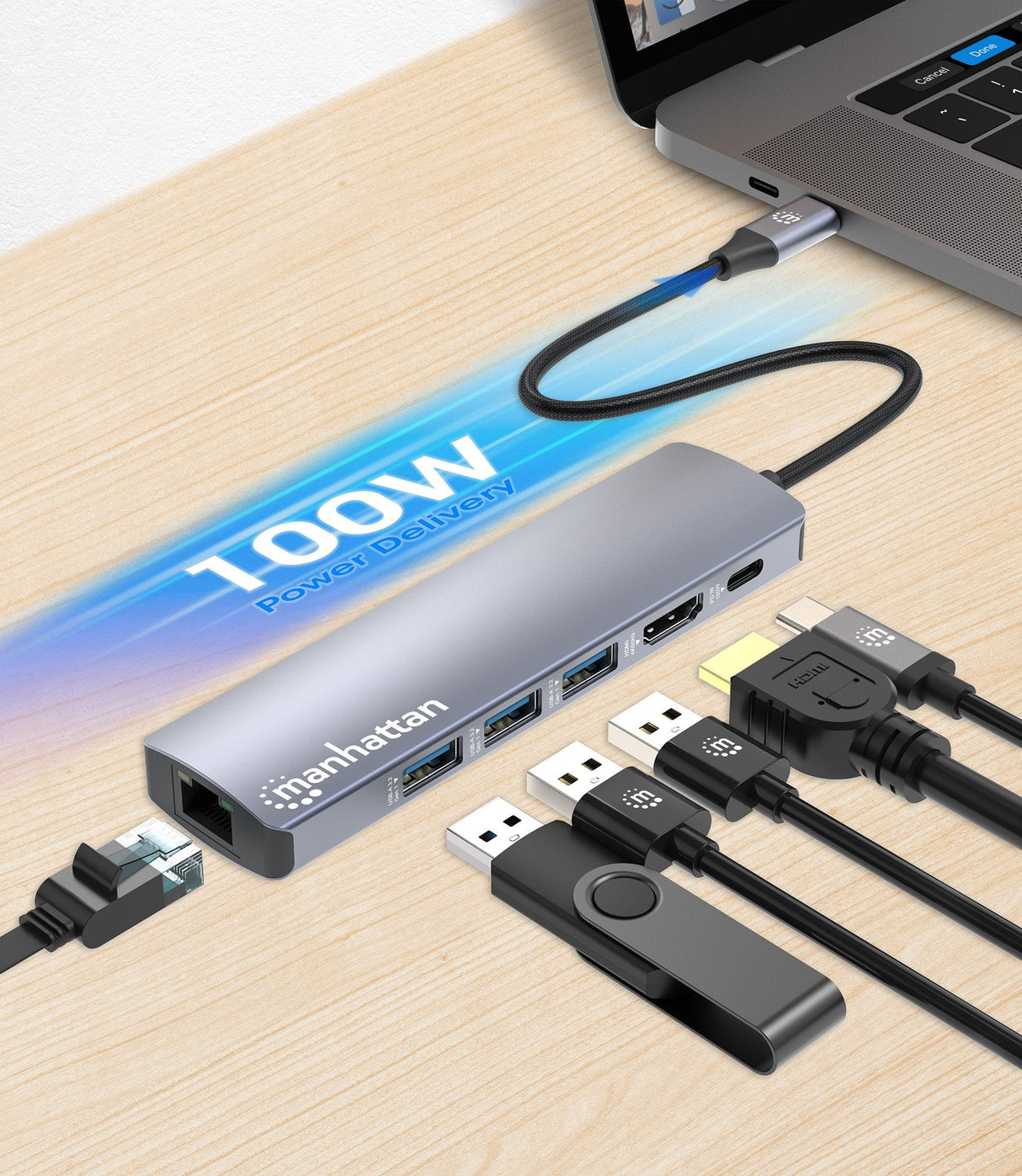EAN 0766623153959 - Manhattan 153959 base para portátil y replicador de puertos Alámbrico USB 3.2 Gen 1 (3.1 Gen 1) Type-C Pl imagen 7