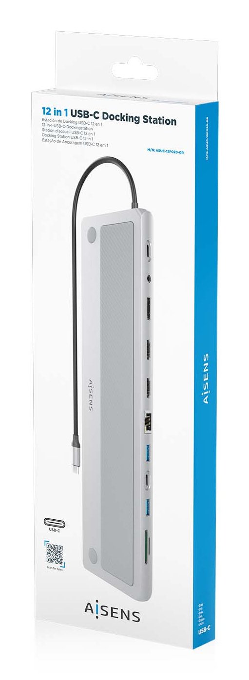 EAN 8435739902929 - AISENS ASUC-12P020-GR base para portátil y replicador de puertos Alámbrico USB 3.2 Gen 1 (3.1 Gen 1) Type imagen 7
