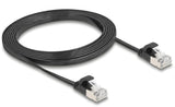 Delock Rj45 Flachband Cable De Red Stecker Zu Stecker Cat.6a U Ftp 2 M Schwarz