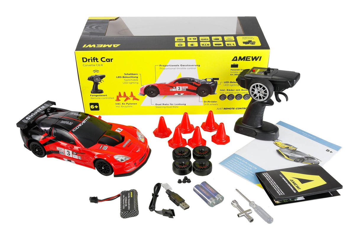 Amewi Rc Drift Lizenz Corvette Rot