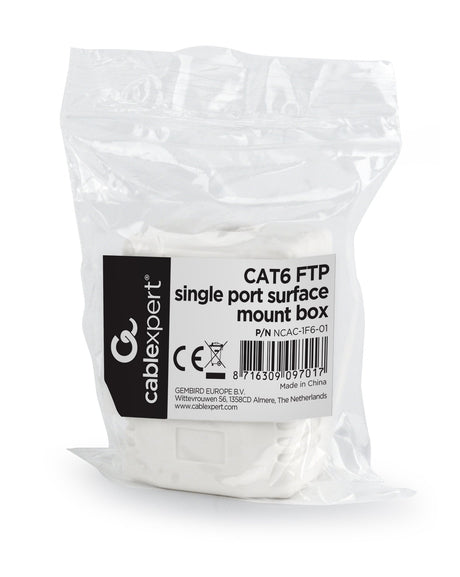 EAN 8716309097017 - Gembird NCAC-1F6-01 caja de tomacorriente RJ-45 Blanco imagen 1