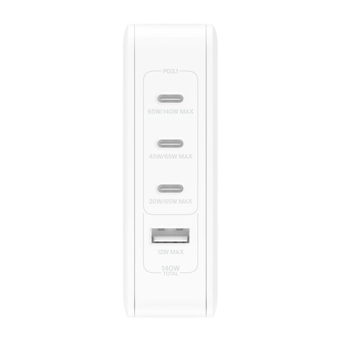 Belkin Cargador 140w 4-Port Gan, 3xusb-C 1xusb-A  Wch014btwh