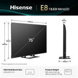 EAN 6942351420059 - Hisense 75E8Q 190,5 cm (75") 4K Ultra HD Smart TV Wifi Negro, Gris 600 cd / m² imagen 2