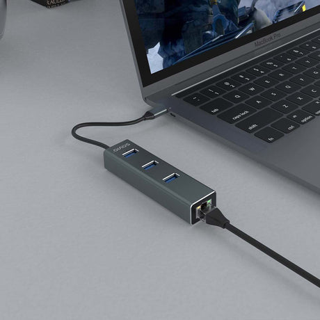 EAN 5901986047766 - Savio AK-57 USB-C - 3 x USB-A HUB with RJ-45 Gigabit Ethernet adapter 5000 Mbit/s grey 2 x USB 3.2 Gen 2  imagen 5