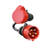 Adaptador Go-E Para Gemini Flex 11 Kw, Cee Rojo Corriente Trifásica 16a > Cee Rojo 32a (Negro, 30cm) Ch-04-32
