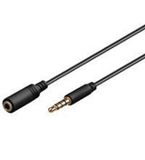 3.5mm Jack Extension Cable, Black, 1 M - 3.5 Mm Plug (4-Pin,