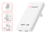 Verbatim Slim Gan Charger 2 Port 65w Eu Uk Us Blanco
