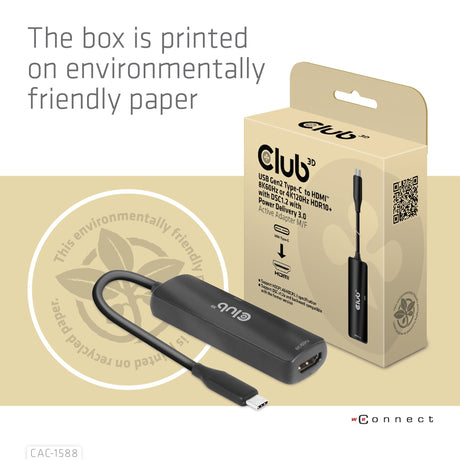 EAN 8719214472610 - CLUB3D CAC-1588 adaptador de cable de vídeo 0,17 m USB Tipo C Negro imagen 11