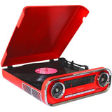 Lauson 01tt15 Rojo Tocadiscos Vintage 3 Velocidades Bluetooth Usb Grabación Mp3 Fm