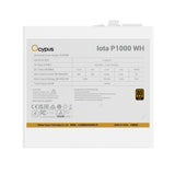 Fuente De Alimentación  Ocypus Iota P1000 1x Gpu De Alta Potencia De 12 Pines, 3x Pcie, Gestión De Cables, 1000 Vatios Blanco Iota-P1000-G1ffw