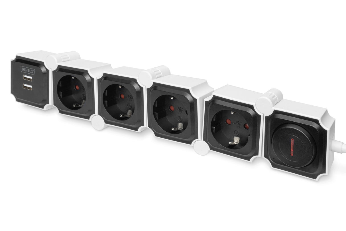 EAN 4016032463917 - Digitus DA-70620 base múltiple 1,6 m 4 salidas AC Interior Negro, Blanco imagen 4