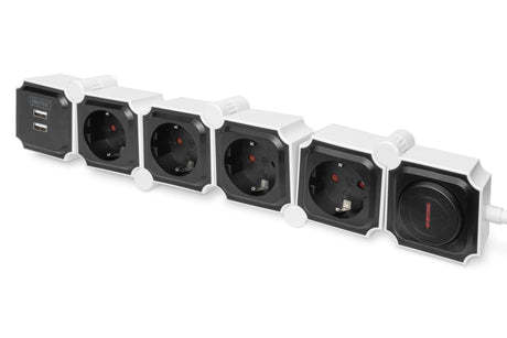 EAN 4016032463917 - Digitus DA-70620 base múltiple 1,6 m 4 salidas AC Interior Negro, Blanco imagen 4