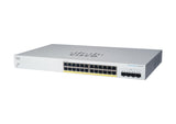 Cisco Business 220 Series Cbs220-24p-4g Conmutador Inteligente 24 X 10/100/1000 (Poe+) + 4 X Gigabit Sfp (Enlace Ascendente) Montaje En Rack Poe+ (195 W) Refabricado