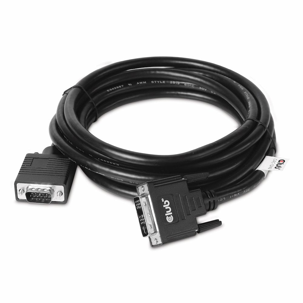 EAN 8719214471514 - CLUB3D DVI-A TO VGA CABLE M/M 3m/ 9.8ft 28 AWG DVI-D Negro imagen 4