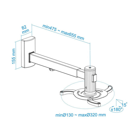 EAN 8433281006324 - TooQ PJ4015WTN-S montaje para projector imagen 5