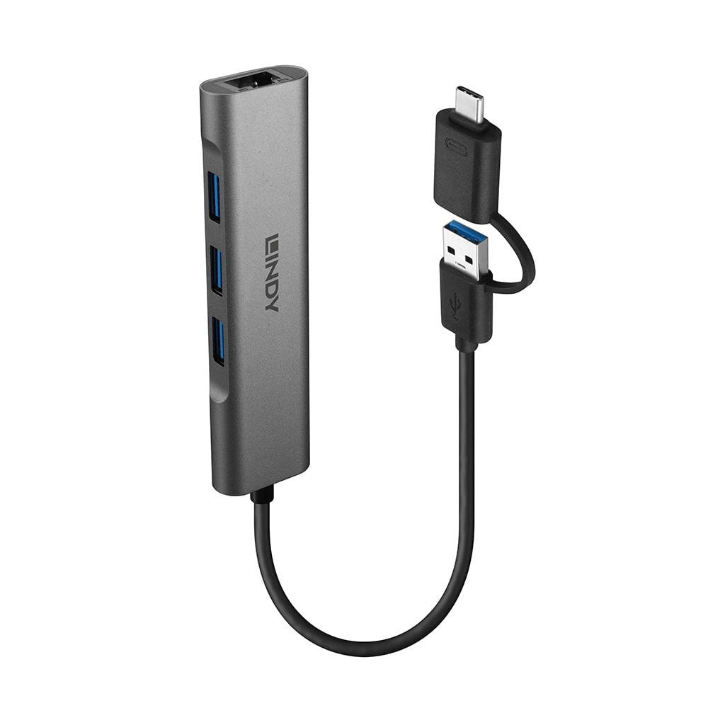 EAN 4002888433792 - Lindy 43379 hub de interfaz USB 3.2 Gen 1 (3.1 Gen 1) Type-A + Type-C 5000 Mbit/s Gris imagen 1