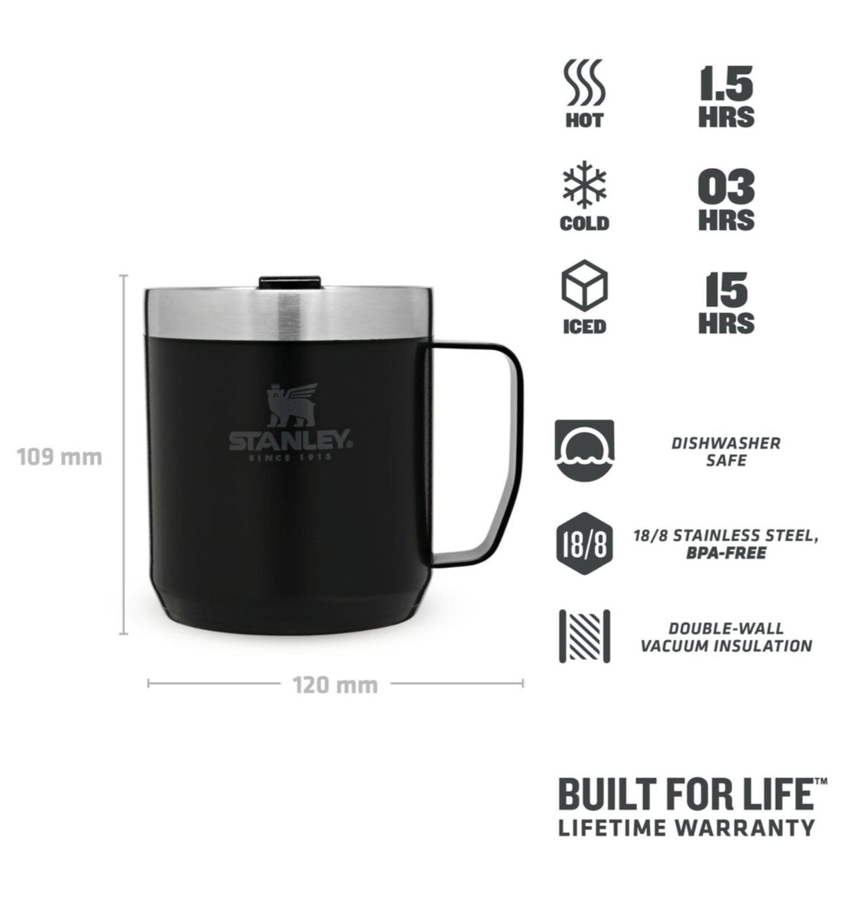 Stanley Camp Mug 0,35 L Matte Black Pebble
