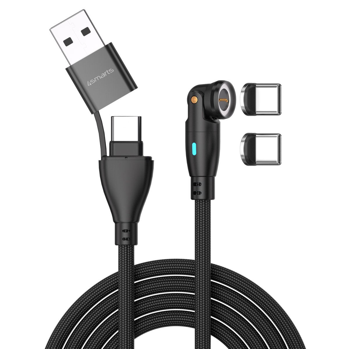 4smarts Usb-C A 540 Magnetcable Gravitycord 100w 1.8m Schwarz