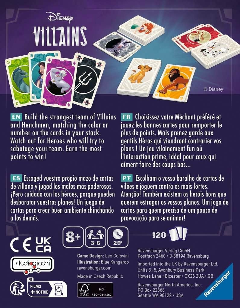 Juego De Cartas Villanos Disney