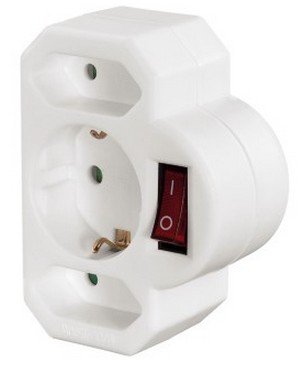 Hama 00108846 Adaptador De Enchufe Eléctrico Tipo F Universal Blanco