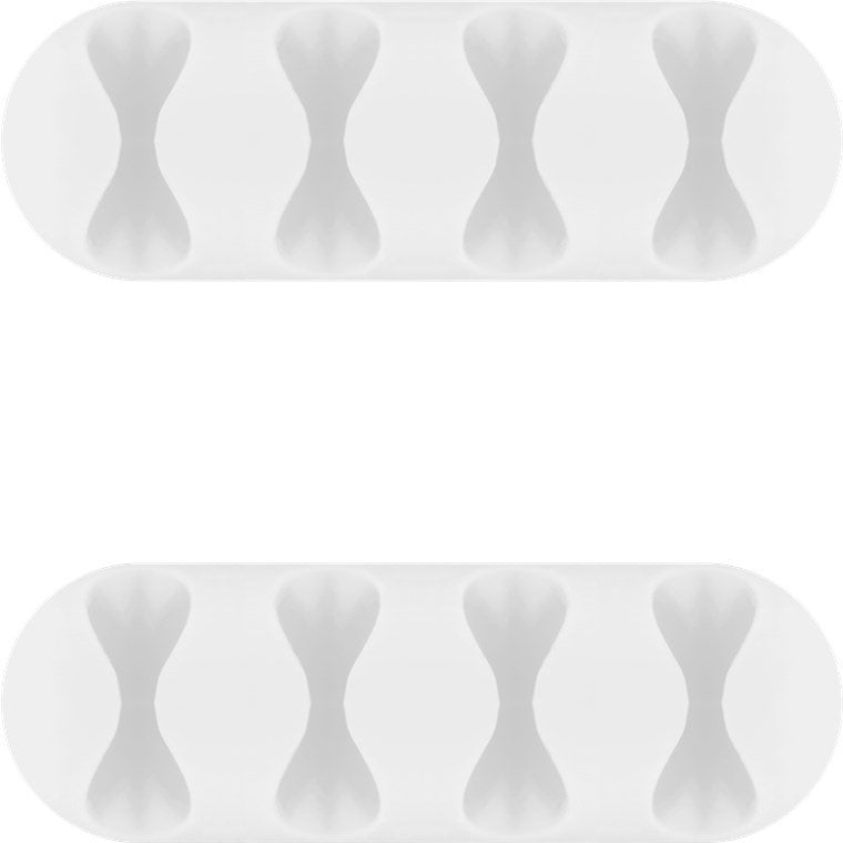 Juego De 2 Piezas Para Organizar Y Sujetar Cables, Extraíble, Gestión De Cables 4 Ranuras, Blanco, Blister