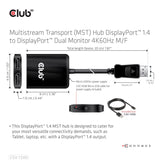 Club3d Multi Mreaming Transport Hub 1xdp -> Dp/Hdmi 4k60hz Retail