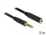 Delock Verlängerungscable Klinke 4,4 Mm 5 Pin Stecker Zu Buchse 5 M Schwarz