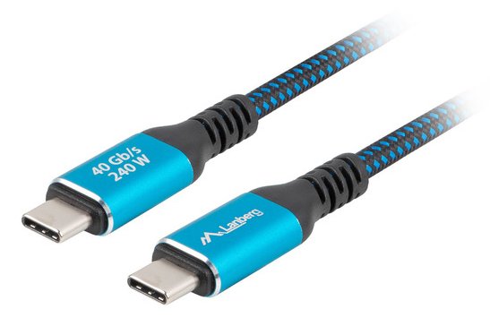 EAN 5901969441840 - Lanberg CA-CMCM-45CU-0010-BK cable USB USB 3.2 Gen 2 (3.1 Gen 2) 1 m USB C Negro, Azul imagen 1