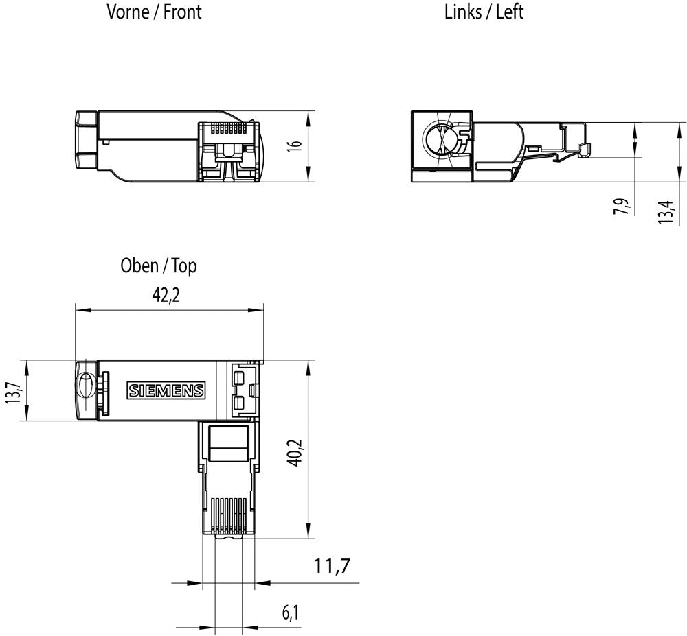 Siem 6gk1901-1bb20-2aa0 Stecker- Profinet 90° Rj45