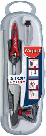 Maped Compás Stop System Con Adaptador Estuche De 3 Piezas