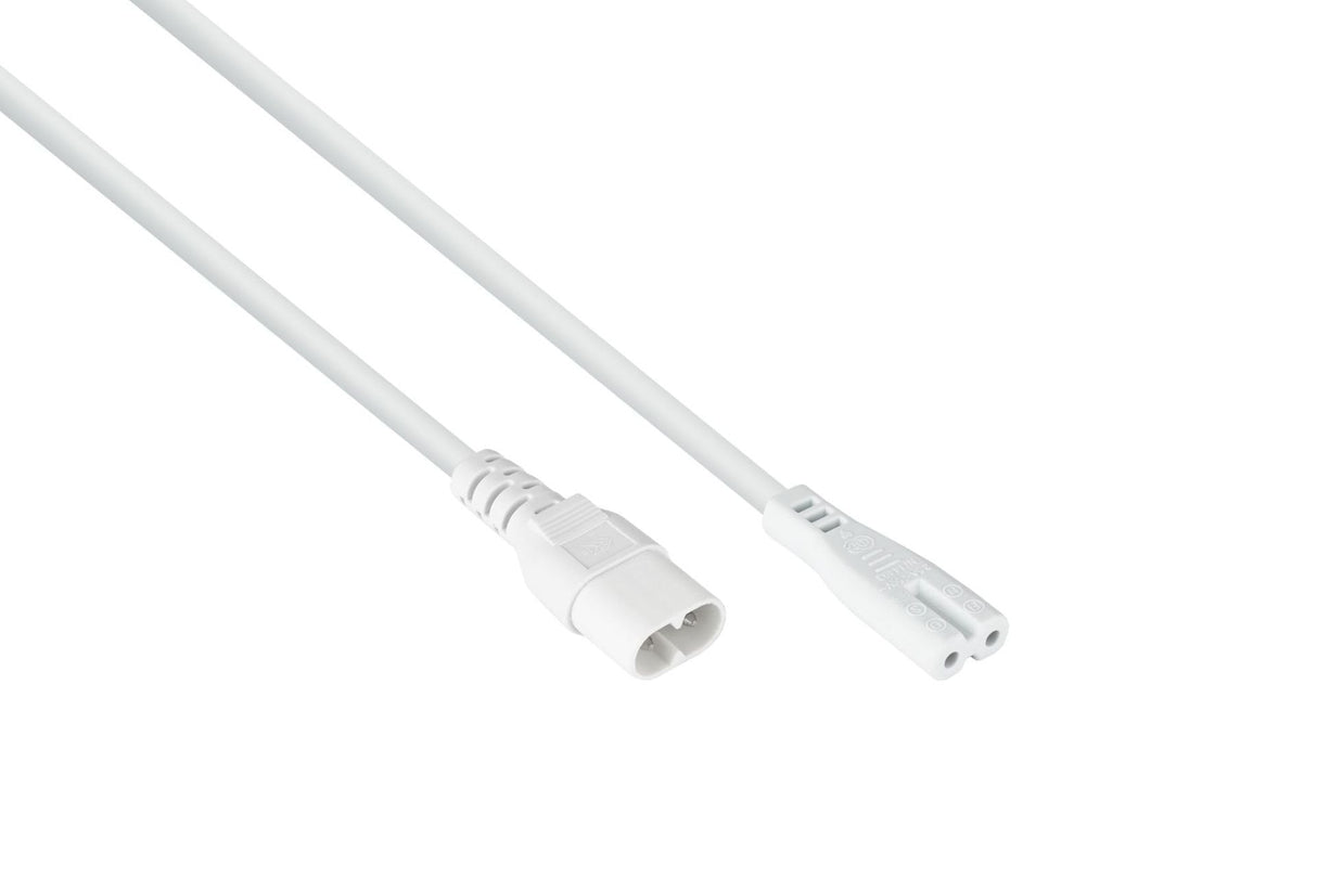 Cablemeimer Euro-Verläng. Mecker C8 An C7, Blanco, 1m