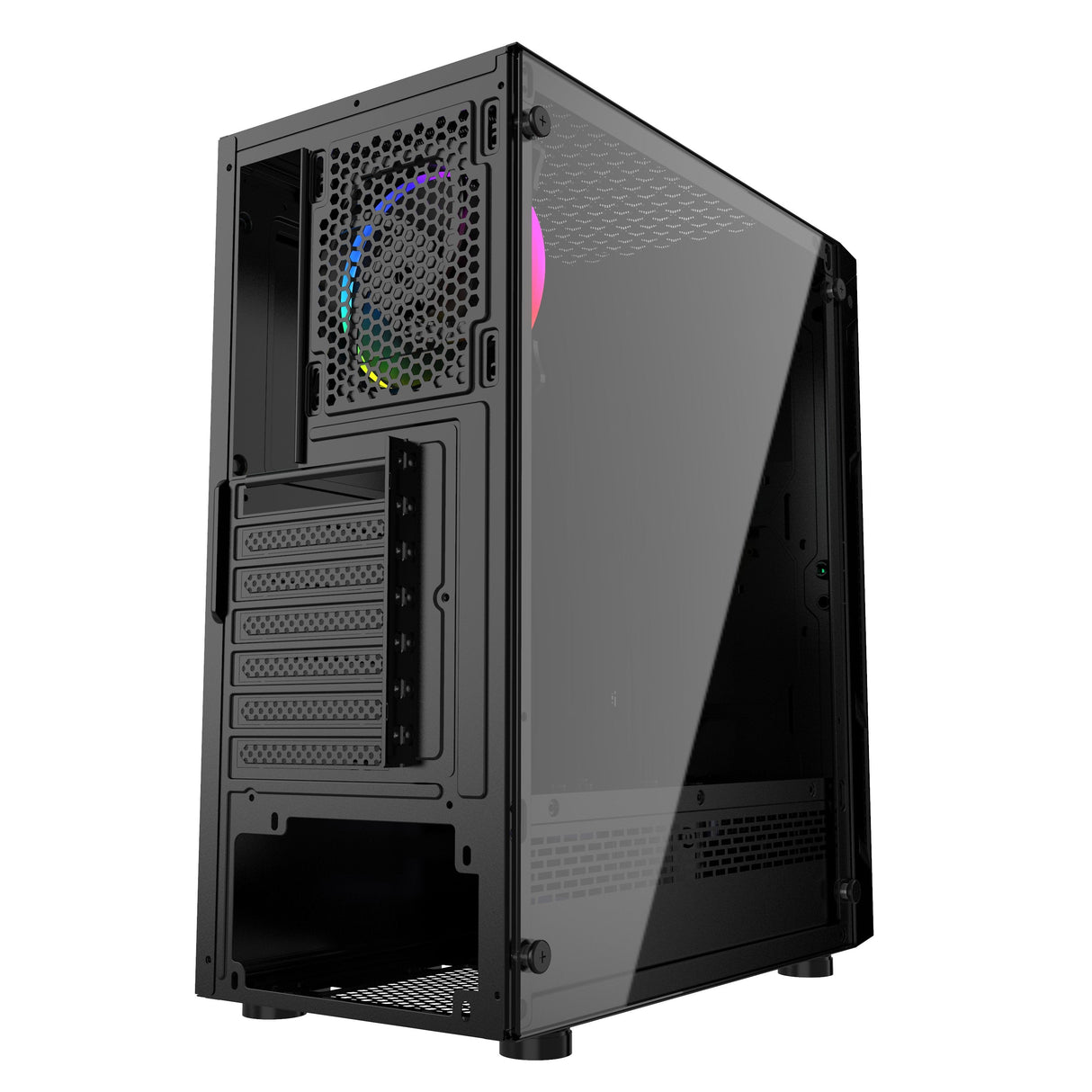 Caja Pc Gembird Fornax 2000 Rgb Led Strip Rgb Rear Fan Con Ajuste De Color