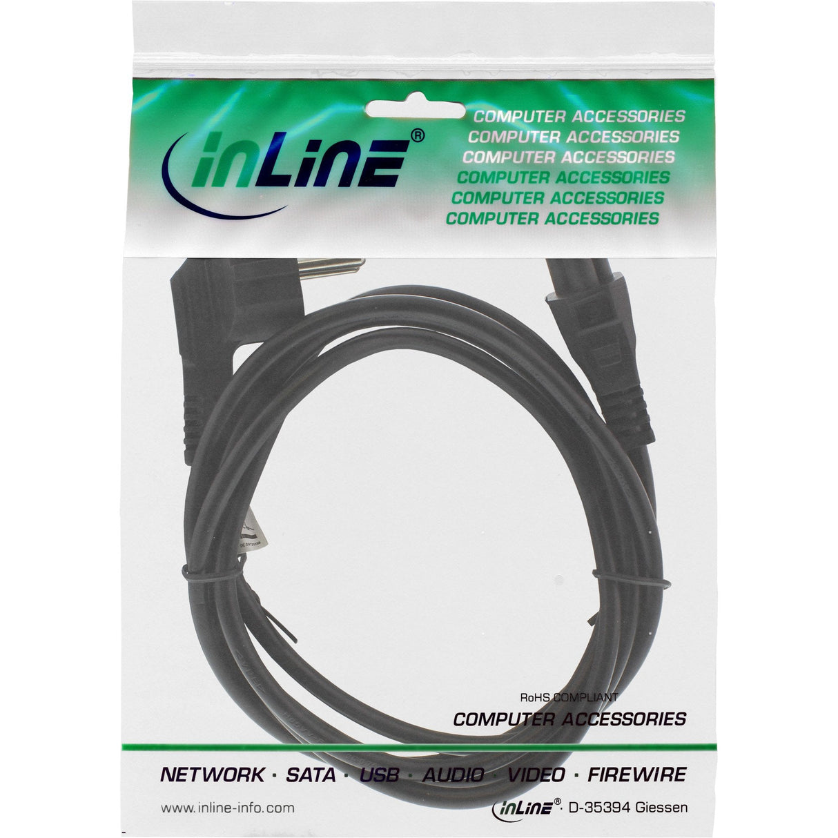 Cable De Alimentación De Ca Inline Para Notebook Negro 2m